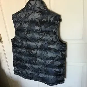 Coach Jackets Coats Nwt Coach Mens Reversible Blue Camo Down Vest Free Garment Bag Size M Poshmark